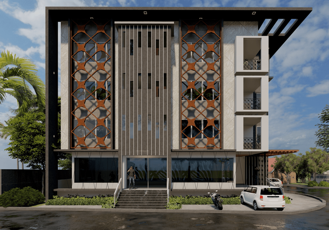 Beautiful home facade showcasing smart design